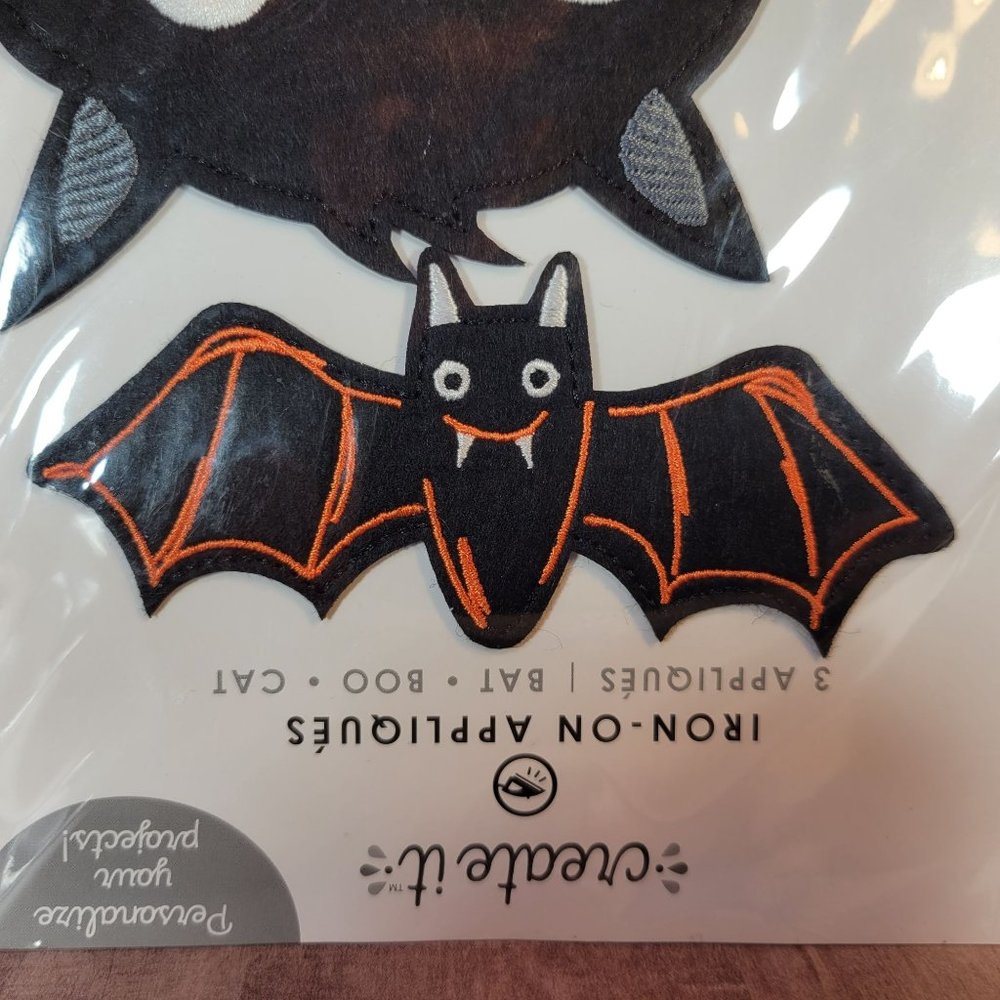 NEW Create It Iron On Appliques Halloween Boo Cat Bat Spider Crafts Upcycle - Picture 5 of 5